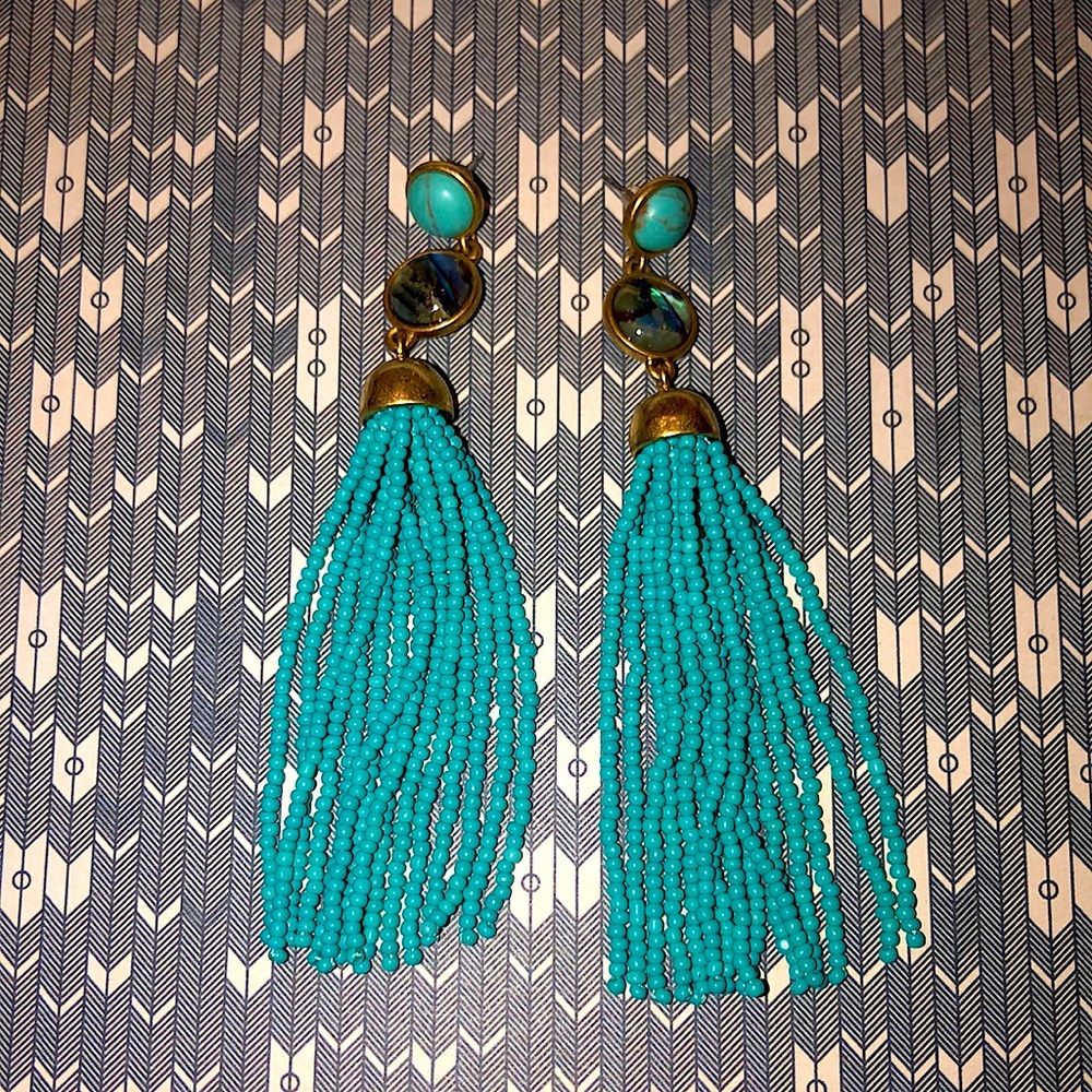 Turquoise like beaded earrings